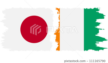 Ivory Coast and Japan grunge flags connection vector Ivory Coast and Japan grunge flags connection vector 111165790