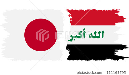 Iraq and Japan grunge flags connection vector Iraq and Japan grunge flags connection vector 111165795