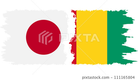 Guinea and Japan grunge flags connection vector Guinea and Japan grunge flags connection vector 111165804