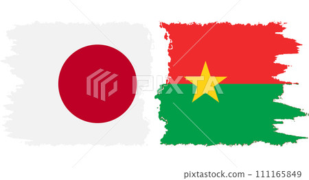 Burkina Faso and Japan grunge flags connection vector 111165849