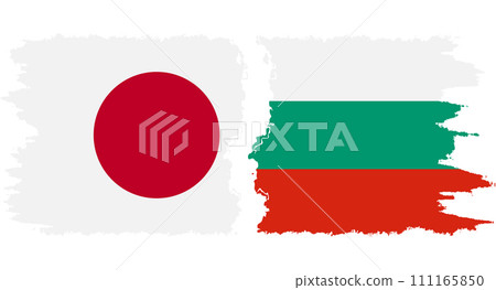 Bulgaria and Japan grunge flags connection vector 111165850