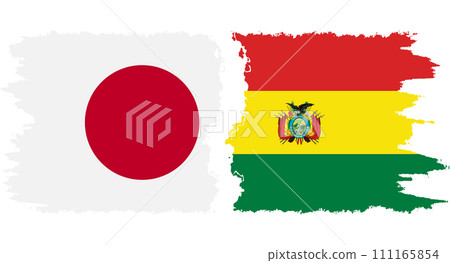 Bolivia and Japan grunge flags connection vector 111165854