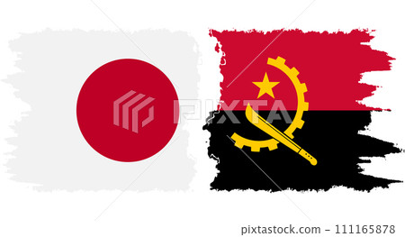 Angola and Japan grunge flags connection vector Angola and Japan grunge flags connection vector 111165878