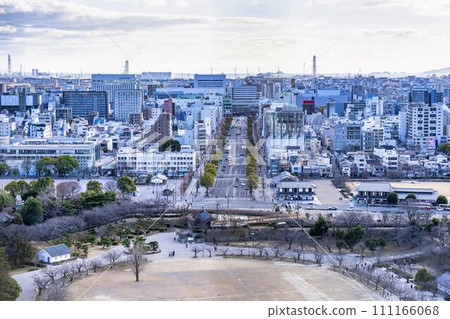National Treasure Himeji Castle, overlooking Himeji Station from the castle tower, Himeji City, Hyogo Prefecture 111166068