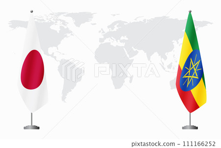 Japan and Ethiopia flags for official meeting Japan and Ethiopia flags for official meeting 111166252