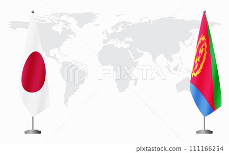 Japan and Eritrea flags for official meeting Japan and Eritrea flags for official meeting 111166254