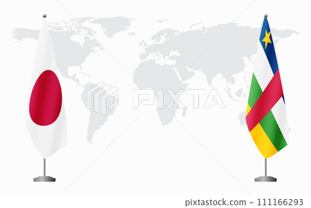 Japan and Central African Republic flags for official me 111166293