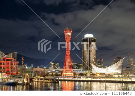 冬季神戶臨海樂園港口塔點燈 兵庫縣神戶市 111166443