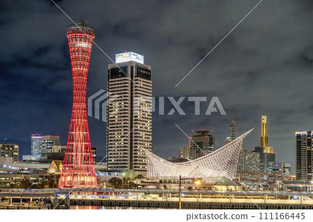 Kobe Harborland Port Tower Light-up in Winter Kobe City, Hyogo Prefecture 111166445