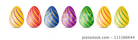 Set of colourful eggs with transparent background, isolated, vector image. Set of colourful eggs with transparent background, isolated, vector image. 111166644