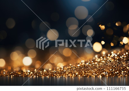 Black and gold bokeh, dark, depth of field, banner background Black and gold bokeh, dark, depth of field, banner background 111166735