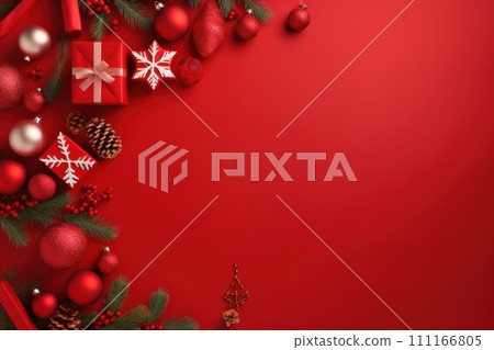 Merry Christmas banner with blank space for text 111166805