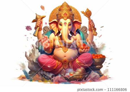 Illustration of Ganesh Chaturthi, the Hindu god Ganesha Illustration of Ganesh Chaturthi, the Hindu god Ganesha 111166806