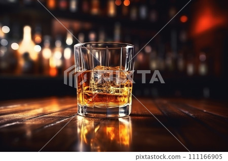 Close up photograph of glass of whiskey Close up photograph of glass of whiskey 111166905