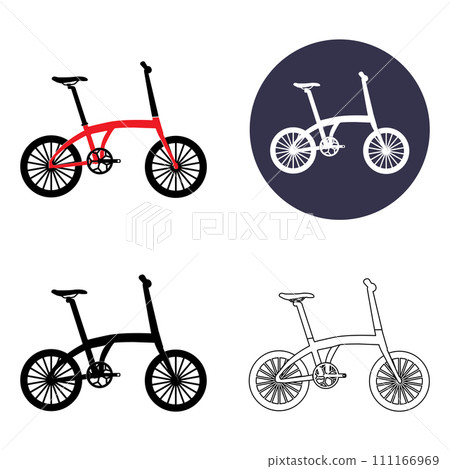 Folding bike icon 111166969