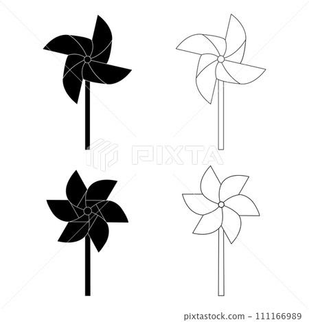 Paper windmill icon. 111166989