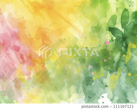 Colorful spring watercolor texture background AI image 111167121