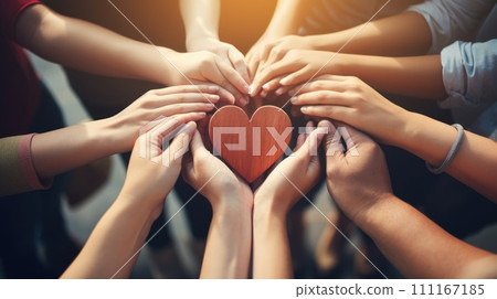 No room for racism, Many hands of different races and ethnicities. United for equality No room for racism, Many hands of different races and ethnicities. United for equality 111167185