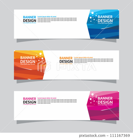 Vector set of landscape banner background design concept. Web background business layout template Vector set of landscape banner background design concept. Web background business layout template 111167369