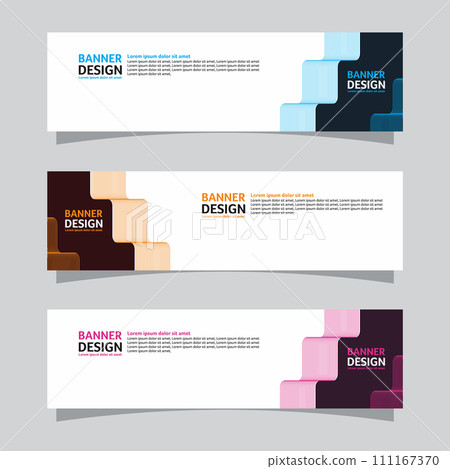 Vector set of landscape banner background design concept. Web background business layout template Vector set of landscape banner background design concept. Web background business layout template 111167370