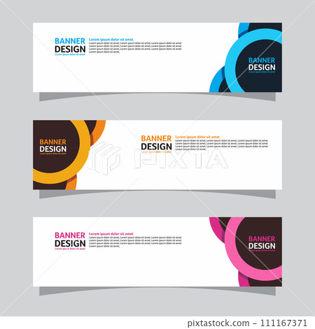 Vector set of landscape banner background design concept. Web background business layout template Vector set of landscape banner background design concept. Web background business layout template 111167371