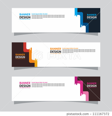 Vector set of landscape banner background design concept. Web background business layout template Vector set of landscape banner background design concept. Web background business layout template 111167372