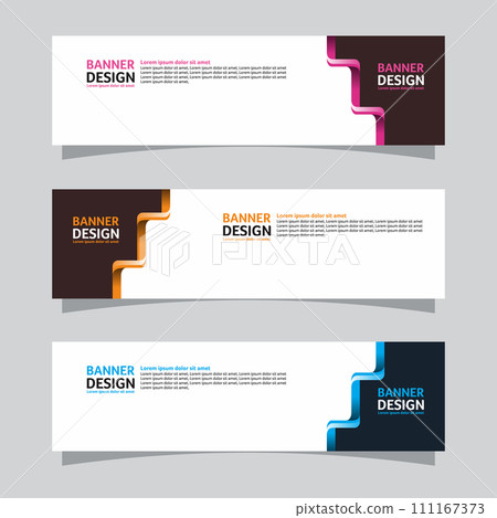 Vector set of landscape banner background design concept. Web background business layout template Vector set of landscape banner background design concept. Web background business layout template 111167373