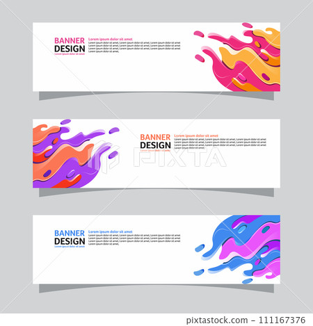 Vector set of landscape banner background design concept. Colorful background business layout template Vector set of landscape banner background design concept. Colorful background business layout template 111167376