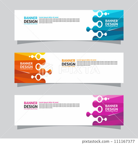 Vector set of landscape banner background design concept. Colorful background business layout template Vector set of landscape banner background design concept. Colorful background business layout template 111167377