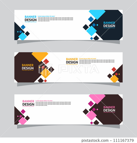 Vector set of landscape banner background design concept. Web background business layout template Vector set of landscape banner background design concept. Web background business layout template 111167379