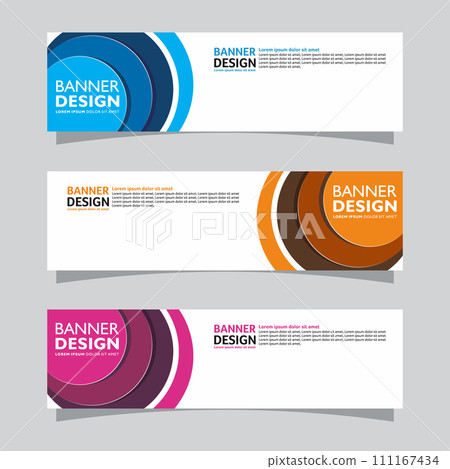 Vector set of landscape banner background design concept. Web background business layout template Vector set of landscape banner background design concept. Web background business layout template 111167434