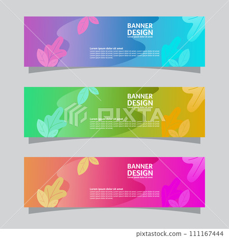Vector set of landscape banner background design concept. Colorful background business layout template 111167444