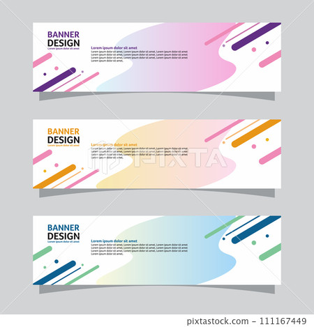Vector set of landscape banner background design concept. Web background business layout template Vector set of landscape banner background design concept. Web background business layout template 111167449