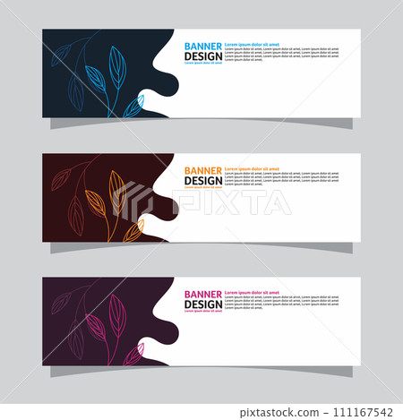 Vector set of landscape banner background design concept. Web background business layout template Vector set of landscape banner background design concept. Web background business layout template 111167542
