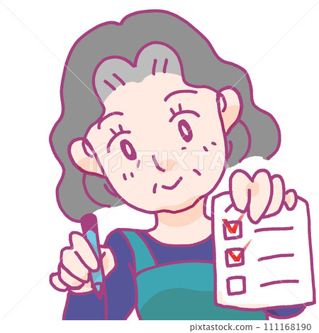 Granny checking items 111168190