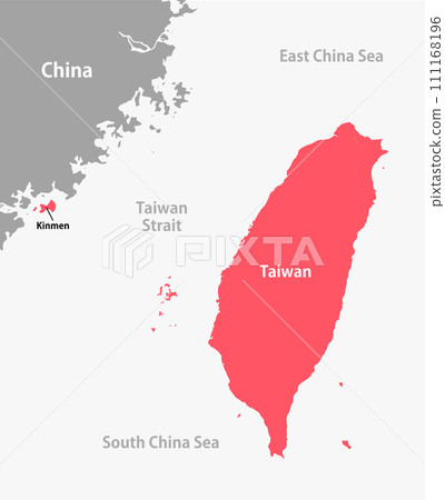 台灣緊急狀況（台灣和中國）地圖/英文 111168196