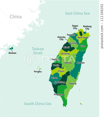 Taiwan Emergency (Taiwan and China) Map / Taiwan Administrative Division (English) 111168202