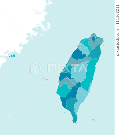 台灣緊急狀態(台灣和中國)地圖/MAP / 台灣行政區劃(無文字) 台灣緊急狀態(台灣和中國)地圖/MAP / 台灣行政區劃(無文字) 111168211
