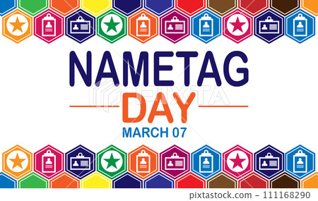Nametag Day Vector Illustration Nametag Day Vector Illustration 111168290
