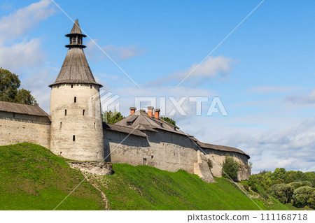 Kremlin of Pskov, Russia. Ancient coastal fortification 111168718