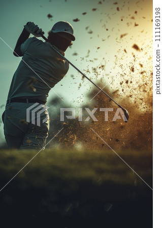 golf player in the green field golf player in the green field 111169198
