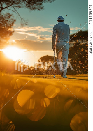 golf player in the green field golf player in the green field 111169201