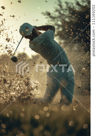 golf player in the green field 111169202