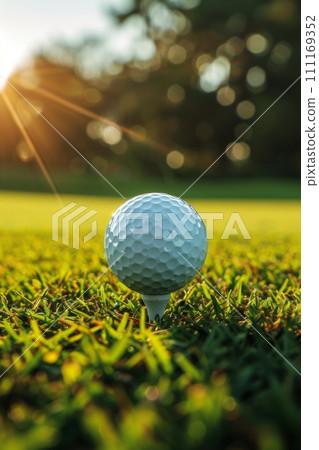 Golf ball on golf course 111169352