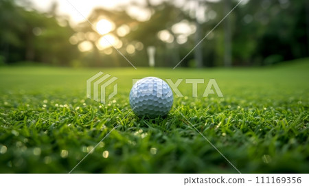 Golf ball on golf course 111169356