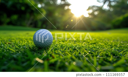 Golf ball on golf course Golf ball on golf course 111169357