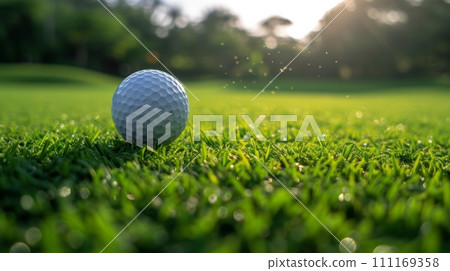 Golf ball on golf course Golf ball on golf course 111169358
