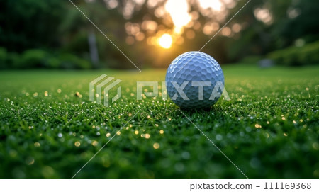 Golf ball on golf course Golf ball on golf course 111169368