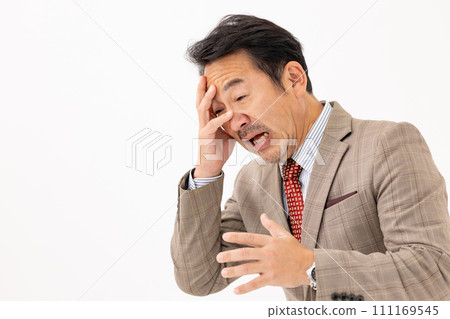 Businessman laments close-up Businessman laments close-up 111169545