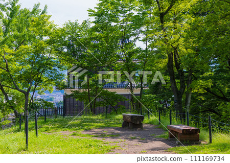 Early summer in Ueda City, Nagano Prefecture, Ueda Castle Ruins Park with fresh greenery 111169734